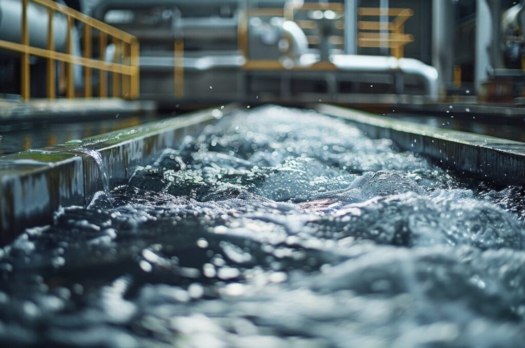 der Filtrationsprozess, bei dem das Abwasser verschiedene Filtermedien durchläuft, um feine Partikel und verbleibende Verunreinigungen zu entfernen